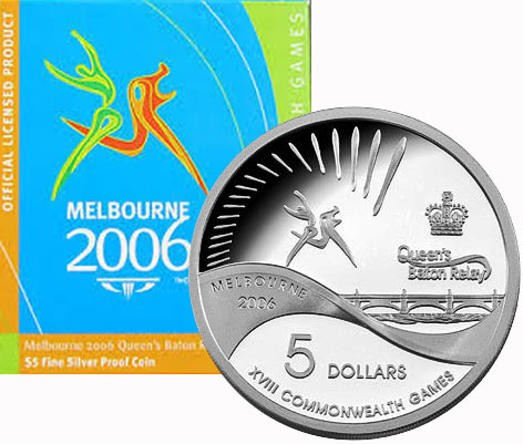 2006 Australia silver $5 (Queen's Baton Relay)
